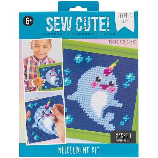 American Crafts&#x2122; Sew Cute! Narwhal Needlepoint Kit